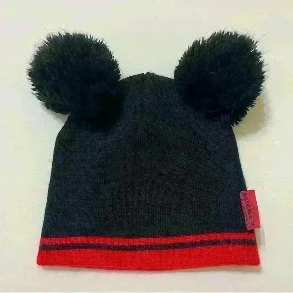 DISNEY Junior Mickey Mouse Red Black BEANIE Winter Hat Cap TODDLER 2T-4T - Picture 5 of 6